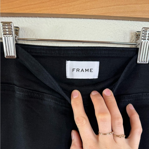 NWT FRAME The Jetset Flare Front Slit Pants in Black - Picture 3 of 7